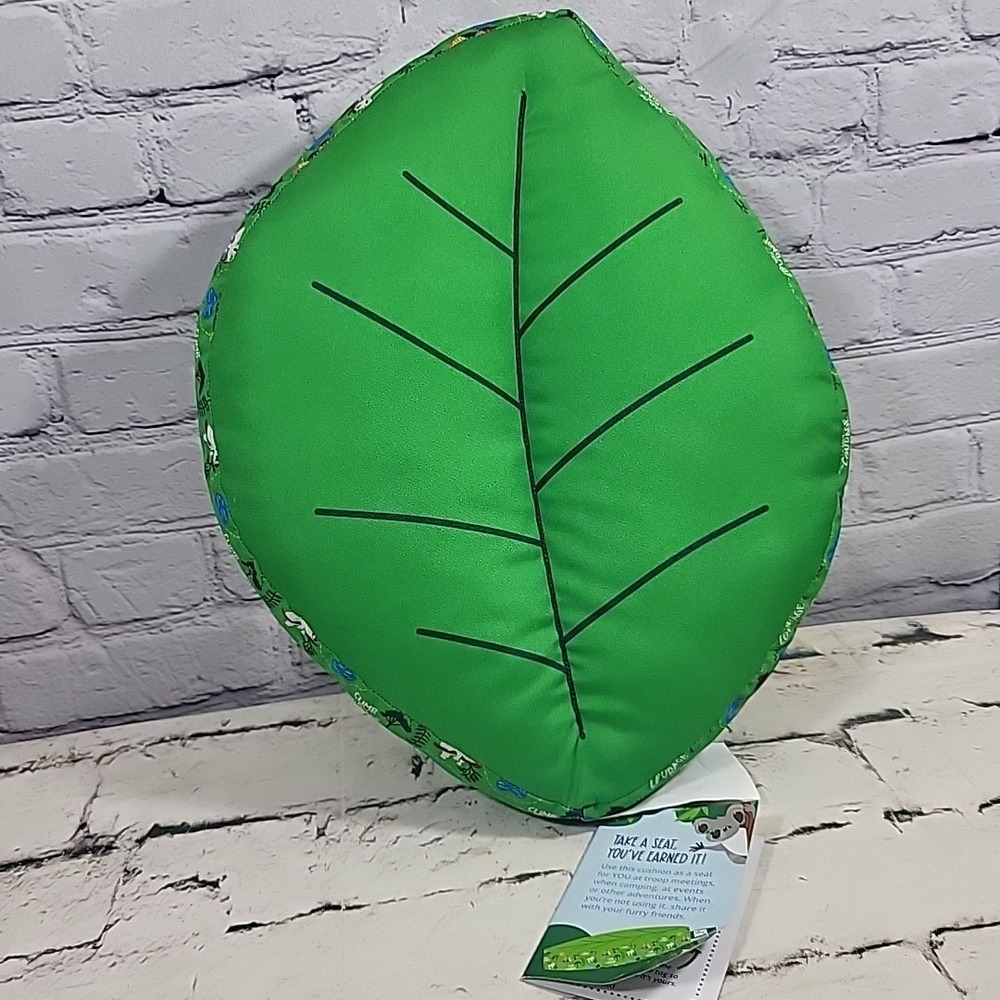 Girl Scout Koala Leaf Green Camp Cushion Little Brownie Baker Green Pillow New